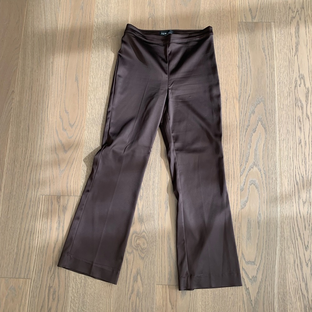 Aritzia brown satin pants